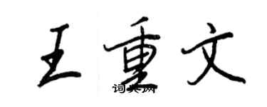 王正良王重文行書個性簽名怎么寫