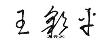 駱恆光王彩平草書個性簽名怎么寫