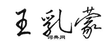駱恆光王乳蒙行書個性簽名怎么寫