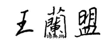 王正良王蘭盟行書個性簽名怎么寫