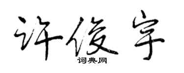曾慶福許俊宇行書個性簽名怎么寫