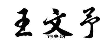 胡問遂王文予行書個性簽名怎么寫