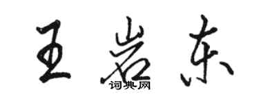 駱恆光王岩東行書個性簽名怎么寫