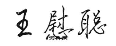 駱恆光王慰聰行書個性簽名怎么寫