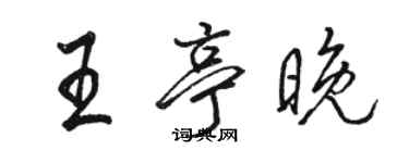 駱恆光王亭晚行書個性簽名怎么寫