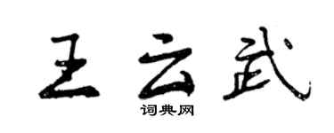 曾慶福王雲武行書個性簽名怎么寫