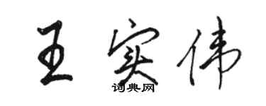 駱恆光王實偉行書個性簽名怎么寫