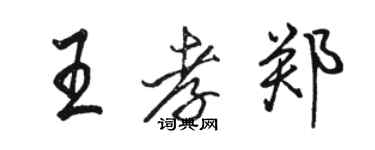 駱恆光王孝鄭行書個性簽名怎么寫