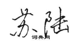 駱恆光蘇陸行書個性簽名怎么寫