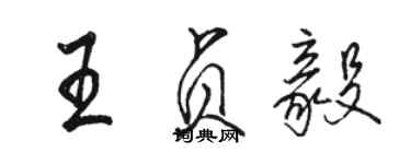 駱恆光王貞毅行書個性簽名怎么寫