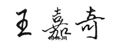 駱恆光王嘉奇行書個性簽名怎么寫