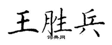 丁謙王勝兵楷書個性簽名怎么寫