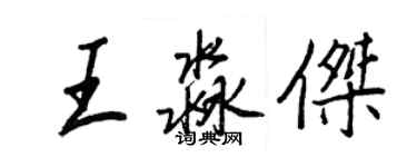 王正良王淼傑行書個性簽名怎么寫
