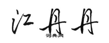 駱恆光江丹丹行書個性簽名怎么寫