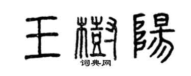 曾慶福王樹陽篆書個性簽名怎么寫