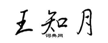 王正良王知月行書個性簽名怎么寫