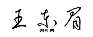 梁錦英王東眉草書個性簽名怎么寫