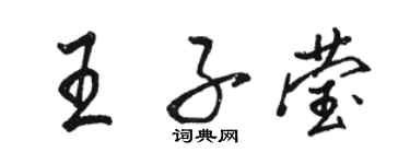 駱恆光王子瑩行書個性簽名怎么寫
