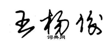 朱錫榮王楊俊草書個性簽名怎么寫