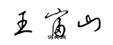 梁錦英王富山草書個性簽名怎么寫