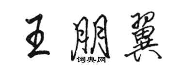 駱恆光王朋翼行書個性簽名怎么寫