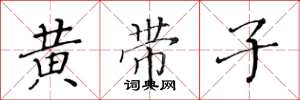 黃華生黃帶子楷書怎么寫