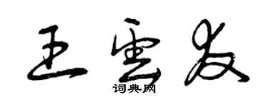 曾慶福王雲友草書個性簽名怎么寫