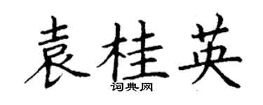 丁謙袁桂英楷書個性簽名怎么寫