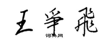 王正良王爭飛行書個性簽名怎么寫