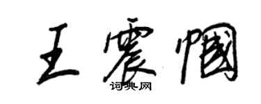 王正良王震幗行書個性簽名怎么寫