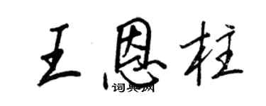 王正良王恩柱行書個性簽名怎么寫