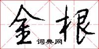 金根怎么寫好看