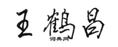 駱恆光王鶴昌行書個性簽名怎么寫