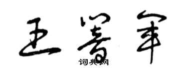 曾慶福王響軍草書個性簽名怎么寫