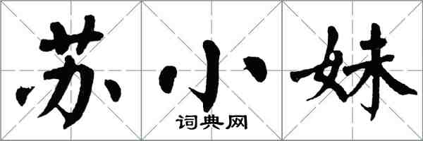 翁闓運蘇小妹楷書怎么寫