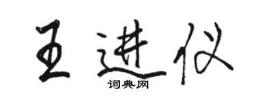 駱恆光王進儀行書個性簽名怎么寫