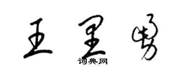 梁錦英王里勇草書個性簽名怎么寫