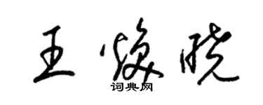 梁錦英王煥曉草書個性簽名怎么寫