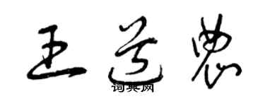 曾慶福王道農草書個性簽名怎么寫