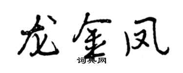 曾慶福龍金鳳行書個性簽名怎么寫