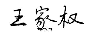 曾慶福王家權行書個性簽名怎么寫