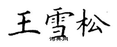 丁謙王雪松楷書個性簽名怎么寫