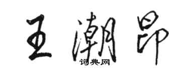 駱恆光王潮昂行書個性簽名怎么寫