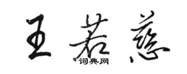 駱恆光王若慈行書個性簽名怎么寫