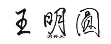 駱恆光王明圓行書個性簽名怎么寫