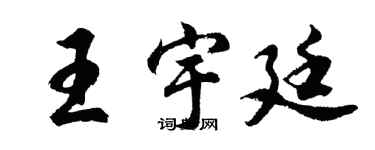 胡問遂王宇廷行書個性簽名怎么寫