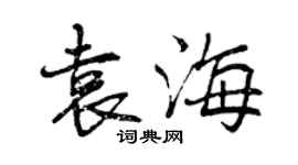 曾慶福袁海行書個性簽名怎么寫