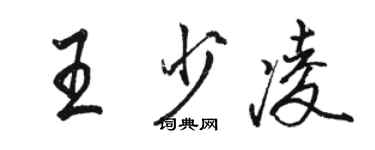 駱恆光王少凌行書個性簽名怎么寫