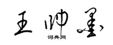 梁錦英王帥墨草書個性簽名怎么寫