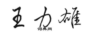 駱恆光王力雄行書個性簽名怎么寫
